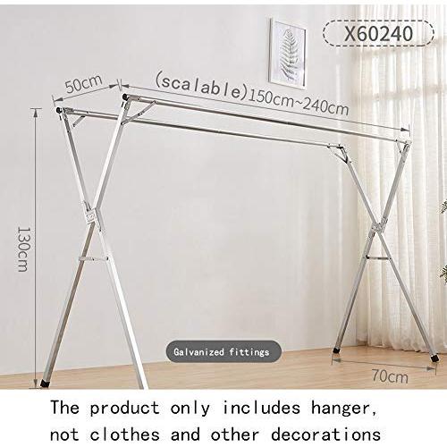 Drying Space Su Foldable Floor Type Clothes Hanger, Household Indoor and Outdoor Balcony Living Room Removable Coat Hanger Multifunctional Shelf Towel Rack