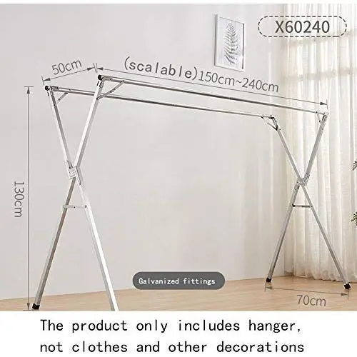 Drying Space Su Foldable Floor Type Clothes Hanger, Household Indoor and Outdoor Balcony Living Room Removable Coat Hanger Multifunctional Shelf Towel Rack