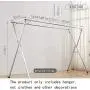 Drying Space Su Foldable Floor Type Clothes Hanger, Household Indoor and Outdoor Balcony Living Room Removable Coat Hanger Multifunctional Shelf Towel Rack