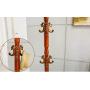Floor Solid Wood Coat Rack European-style Assembly Clothes Shelf Living Room Multi-purpose Hanger -Coat rack/coat hook (Color : Redwood color)
