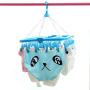 Maserfaliw Drying Rack Folding Square 32 Clips Windproof Underwear Socks Clothespin Drying Rack Hanger Pink