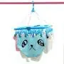 Maserfaliw Drying Rack Folding Square 32 Clips Windproof Underwear Socks Clothespin Drying Rack Hanger Pink