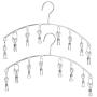Set of 2,Stainless Steel Laundry Drying Rack Clothes Hanger with 8 Clips for Drying Socks, Baby Clothes, Cloth Diapers, Bras, Towel, Underwear, Hat, Scarf, Pants, Gloves