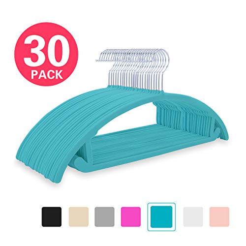 Premium Velvet Hangers (Pack of 30) Heavyduty- Non Slip No Shoulder Bump Suit Hangers - Chrome Hooks,Space Saving Clothes Hangers,Rounded Hangers for Coat,Sweater,Jackets,Pants,Shirts(Teal Green) Premium Velvet Hangers (Pack of 30) Heavyduty- Non Slip No Shoulder Bump Suit Hangers - Chrome Hooks,Space Saving Clothes Hangers,Rounded Hangers for Coat,Sweater,Jackets,Pants,Shirts(Teal Green)