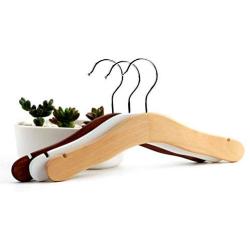 5pcs Random Color Child Wood Hanger Clothes Rack Baby Clothes Rack Wooden Hangers for Clothes
