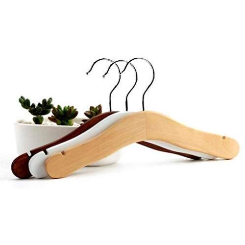 5pcs Random Color Child Wood Hanger Clothes Rack Baby Clothes Rack Wooden Hangers for Clothes