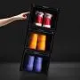 AOTENG STAR Storage Shoes Boxes Womens Mens Shoe Storage Display Boxes Plastic Foldable Stackable Shoe Container Clear Closet Shelf Shoe Organizer-Six Pack(Black)