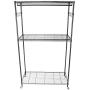 Newzeal Extra-Large 3-Tier Rod Closet Organizer Garment Rack Clothes Storage Hanger Shelf Hooks Portable Clothes Wardrobe Hanger Home Shelving