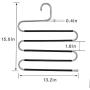 CEISPOB Space Saving Pants Hangers, Non Slip Stainless Steel Clothes Pants Hanger, 5 Tiers Design S Shape Pants Rack, Closet Storage Organizer for Pants Jeans Trousers Scarf Hanging (5-Pack)