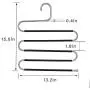 CEISPOB Space Saving Pants Hangers, Non Slip Stainless Steel Clothes Pants Hanger, 5 Tiers Design S Shape Pants Rack, Closet Storage Organizer for Pants Jeans Trousers Scarf Hanging (5-Pack)