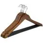 Home Basics 5 Pack Wooden Non-Slip Suit Hangers with Pants Bar ? Smooth Finish Solid Wood Coat Hanger 360° Swivel Hook and Cut Notches for Jacket, Pant, Dress Clothes Hangers (Oak) Home Basics 5 Pack Wooden Non-Slip Suit Hangers with Pants Bar ? Smooth Finish Solid Wood Coat Hanger 360° Swivel Hook and Cut Notches for Jacket, Pant, Dress Clothes Hangers (Oak)