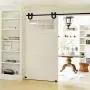 Sliding Barn Door Hardware, 2Pcs, (U Shape Hangers), Black
