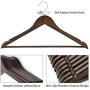 SONGMICS Clothes Hangers, 20 Pack, Solid Wood Hangers with 360 Degree Swivel Hook, Shoulder Notch, Non-Slip, Dark Walnut Color UCRW02V20