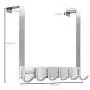 IBosins Over The Door Hanger Hook, Stainless Steel Heavy Duty Organizer Hooks Hanger, 6 Hooks Rack for Heavy Coat, Big Bags, Towel, Robe