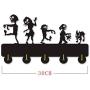 LYX Alien Custom Silihouette Wooden Hanger Unique Gift Clothes Hat Key Hook/Coat Rack/Wall Hook Modern Home Decoration Wall Stickers Kitchen Bathroom Towel Hook,Black Wall Mounted Hook