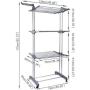 ZQKJLH 3 Layers Portable Practical Clothes Dryer Drying Rack Cloth Hanger Storage Grey Foldable for Easy Storage ? Indoor and Outdoor Rust Proof