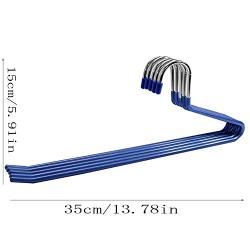 HJYPYJ Magic Hanger,Multifunction Magical Hangers,Metal + Pp Single-Layer Storage Non-Slip Trouser Hangers,Space-Saving Organizer Hangers, Durable/Blue / 15 pcs