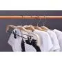 JS HANGER Natural Finish Wooden Pant Hangers with Anti-Rust Hook and 2-Adjustable Clips, 5-Pack JS HANGER Natural Finish Wooden Pant Hangers with Anti-Rust Hook and 2-Adjustable Clips, 5-Pack