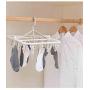 Laundry Hanger Clothes Drying Rack- BCDshop Roller Hangers with 24 Clips for Drying Socks,Towels, Diapers, Bras, Baby Clothes, Gloves,Underwear (White)