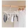 Laundry Hanger Clothes Drying Rack- BCDshop Roller Hangers with 24 Clips for Drying Socks,Towels, Diapers, Bras, Baby Clothes, Gloves,Underwear (White) Laundry Hanger Clothes Drying Rack- BCDshop Roller Hangers with 24 Clips for Drying Socks,Towels, Diapers, Bras, Baby Clothes, Gloves,Underwear (White)