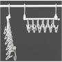 2pcs 6 in 1 Magic Pants Hangers Foldable Space Saving Plastic Multi Hangers Storage Closet Organizer