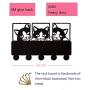 Peeping Cat Key Hook Wall Door Clothes Coat Hat Hanger Key Holder with 5 Hooks Strong Adhesive Sticker Wood Hooks, Animal Design Unique Home Décor,Unique Gift. (P3)