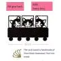 Peeping Cat Key Hook Wall Door Clothes Coat Hat Hanger Key Holder with 5 Hooks Strong Adhesive Sticker Wood Hooks, Animal Design Unique Home Décor,Unique Gift. (P3)