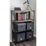Internets Best Collapsible File Storage Organizer - Decorative Linen Filing & Storage Office Boxes - Letter/Legal - Charcoal - 4 Pack