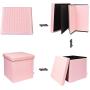 B FSOBEIIALEO Storage Ottoman, Faux Leather Footrest Stool, Storage Boxes Cube Toy Chest, 15 B FSOBEIIALEO Storage Ottoman, Faux Leather Footrest Stool, Storage Boxes Cube Toy Chest, 15