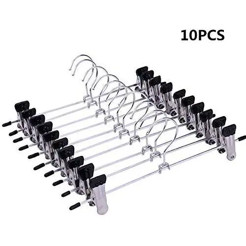 RONSHIN 10PCS Stainless Steel Trousers Rack Clip Anti-Slip Clothespin Pants Clamp Clothes Hanger Blue RONSHIN 10PCS Stainless Steel Trousers Rack Clip Anti-Slip Clothespin Pants Clamp Clothes Hanger Blue