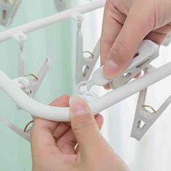 Laundry Hanger Clothes Drying Rack- BCDshop Roller Hangers with 24 Clips for Drying Socks,Towels, Diapers, Bras, Baby Clothes, Gloves,Underwear (White)