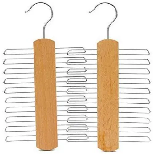 2pcs Wood tie Rack Multi-Functional Collection of Clothes Hangers Wooden tie Hanger 2pcs Wood tie Rack Multi-Functional Collection of Clothes Hangers Wooden tie Hanger