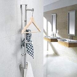 Ghelf 304 Stainless Steel Wire Drawing Vertical Clothes Rail，Wall-Mounted Towel Hanger，Stylish and Simple Towel Hook，Waterproof Rustproof Lengthened Pylon