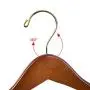 Quality Hangers Wooden Hangers Beautiful Sturdy Suit Coat Hangers with Locking Bar Walnut Finish Gold Hooks (20)