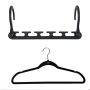 Wonder Hanger Max Velvet Hanger Combo, 10 Hanging Closet Organizers w/ 50 Velvet Hangers - Black