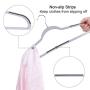 SONGMICS Plastic Hangers, 30 Pack, Heavy Duty Clothes Hangers with Non-Slip Piece, Thin, Space Saving, 360 Degree Swivel Hooks, for Coat, Suit, Shirt, Jeans, Scarf, Towel, Gray UCRP30G