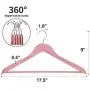 Solid Cedar Hangers 20 Pack, Sturdy Wooden Hangers with 360 Degree Swivel Hook, Smooth Surface Wood Coat Hangers with Cedar Scent for Refreshing Closet