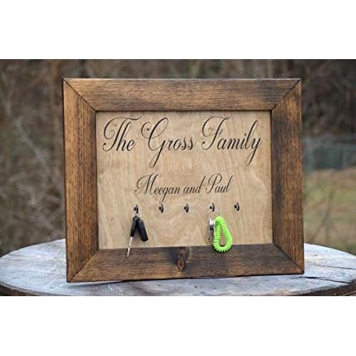Wall Key Hanger - Key Holder - Family Established Sign - Personalized Gift - Wall Key Rack - Family Name Sign - Wedding Shower Gift - Decor