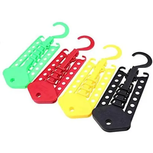 5pcs Random Color Multifunction Space Saving Folding Clothes Hanger Clothing Magic Hanging Drying Fold Hook Closet Rack Wardrobe Organizer 5pcs Random Color Multifunction Space Saving Folding Clothes Hanger Clothing Magic Hanging Drying Fold Hook Closet Rack Wardrobe Organizer