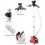 Yosooo Portable Clothes Garment Steamer,Fabrics Standing Wrinkle Remover for Home Travel Includes Garment Hanger and Fabric Brush(red)