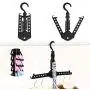 GQQG Magic Hanger Closet Space Saving Clothes Hangers Plastic Heavy Duty Folding Smart Closet Space Saver Closet Organizer for Adult Kids Coat Skirt Dress Shirts, Black (Size : 10 pcs)
