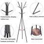 Metal Coat Rack Hat Stand Free Standing Display Hall Tree Hanger Garment Storage Holder with Shelves and 9 Hooks for Clothes Hats 19.7 x 19.7 x 68.5 Inches