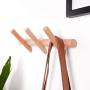 YOYAI Wood Coat Rack Wall Mounted Wall Rack with Hooks Hat Rack Towel Hanger Wood Wall Hooks Hanger with Pegs Entryway Bedroom Bathroom（Beech Wood,3 Hooks）