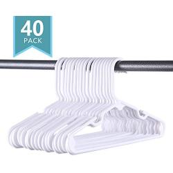 SMART ONYE Pack of 40 Premium Small Plastic Kids Hangers,Sturdy Tubular Hangers,Design for 0-8 Years Old Children and Babies,Pure White