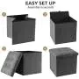 YOUDENOVA 15 inches Folding Storage Ottoman, Cube Storage Boxes Footrest Step Stool, Padded Seat for Dorm Living Room, Support 350lbs, Line Fabric Grey YOUDENOVA 15 inches Folding Storage Ottoman, Cube Storage Boxes Footrest Step Stool, Padded Seat for Dorm Living Room, Support 350lbs, Line Fabric Grey