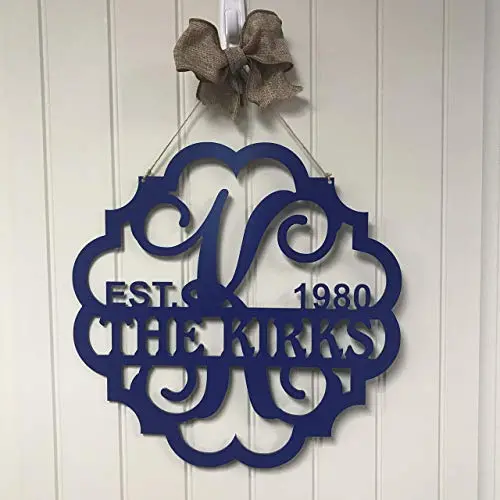 Personalized Metal Monogram Letter, Customized Door Hanger Monogram