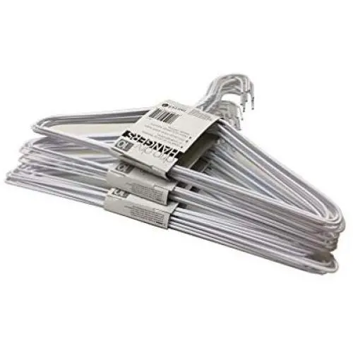 Set of 30 Wire Hangers Galvanized Steel Metal Coat Clothes Hangers with Plastic Coating White Color 16" (40.5Cm) Wide - 13 Gauge Set of 30 Wire Hangers Galvanized Steel Metal Coat Clothes Hangers with Plastic Coating White Color 16" (40.5Cm) Wide - 13 Gauge