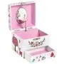 SONGMICS Ballerina Musical Jewelry Box, Wind-Up Music Storage Boxes with Pullout Drawer, Elk Theme, Gift for Kids, White UJMC014PK