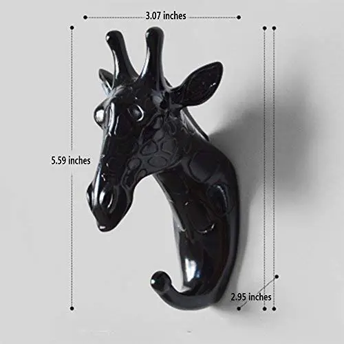 Creative Wall Decorations Animal Head Shaped Single Wall Hook / Hanger Resin Material for Hanging Clothes Coat Hats Keys Bags Purse Towels (Black Giraffe) Creative Wall Decorations Animal Head Shaped Single Wall Hook / Hanger Resin Material for Hanging Clothes Coat Hats Keys Bags Purse Towels (Black Giraffe)