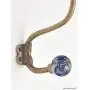 abodent.com Blue Handmade Painted Ceramic Ball & Antique Brass Coat Hook Hooks Wall Mounted Door Hook Hanger for Hat Coat Clothes Kitchen Bathroom Bedroom Office (Screws Included)